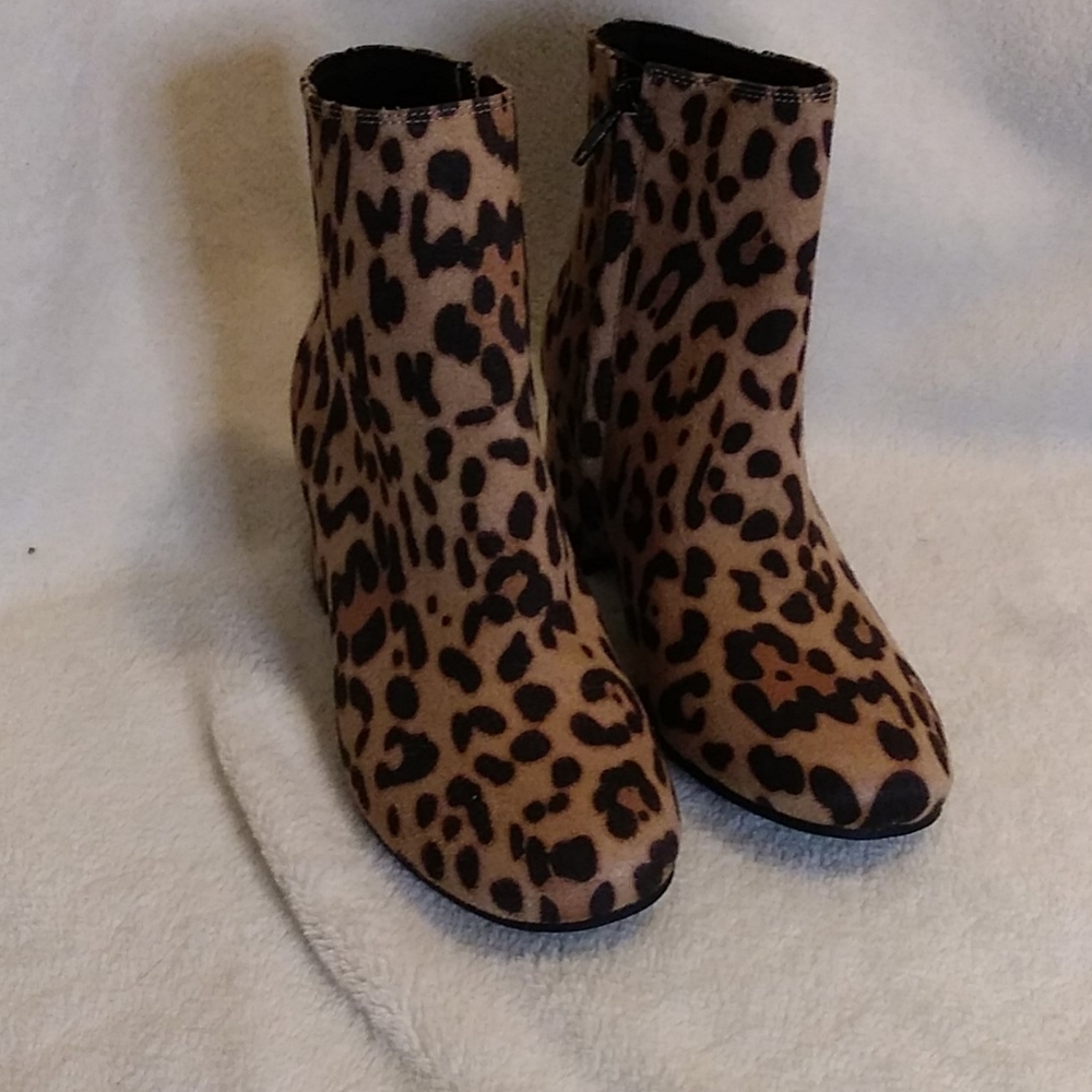 Leopard booties PRICE DROP